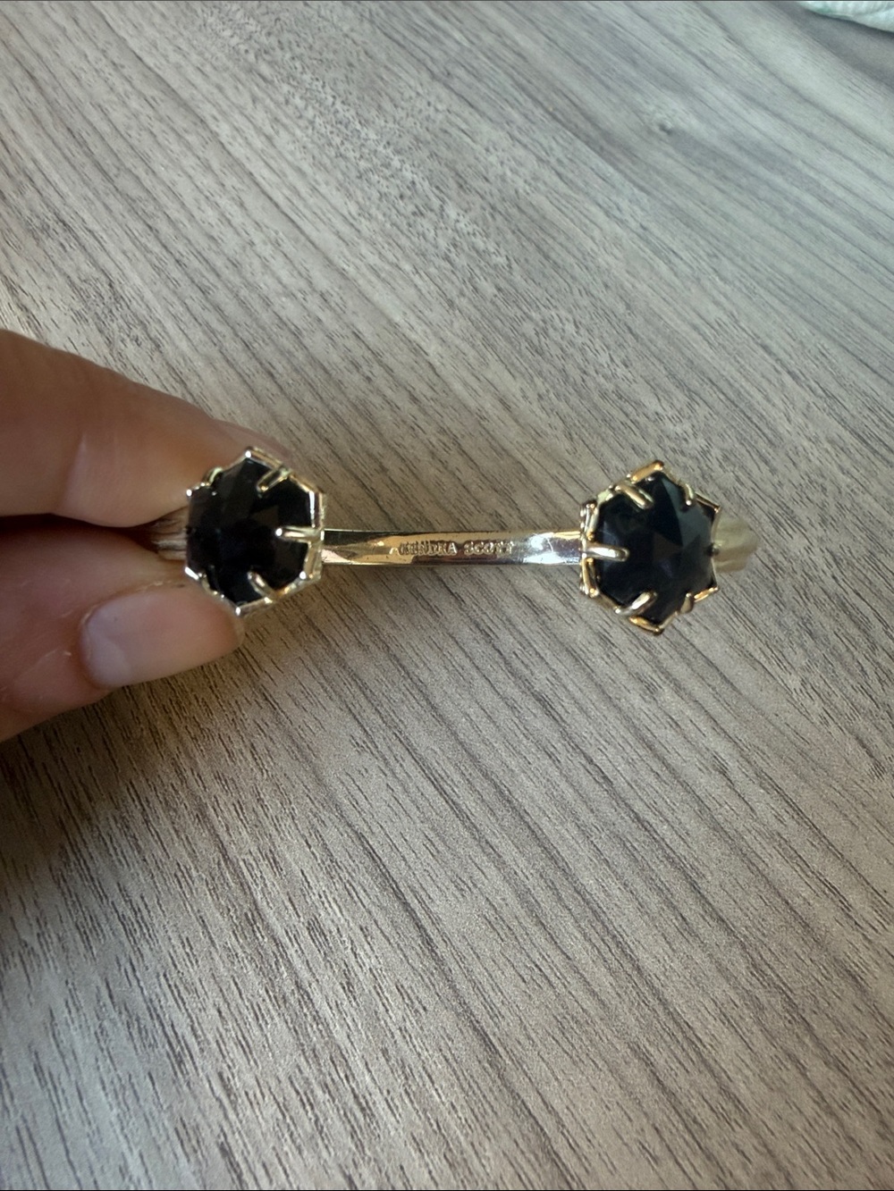 Kendra Scott Gold-Tone Bracelet with Black Stones